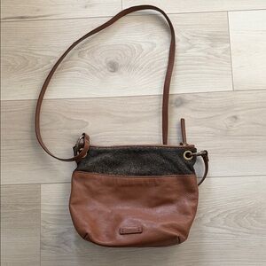 Brown and Gray Women's Crossbody Bag